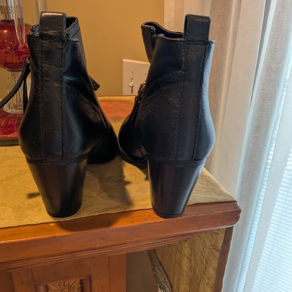 Franco Sarto Black Leather Ankle Booties - Picture 4 of 8